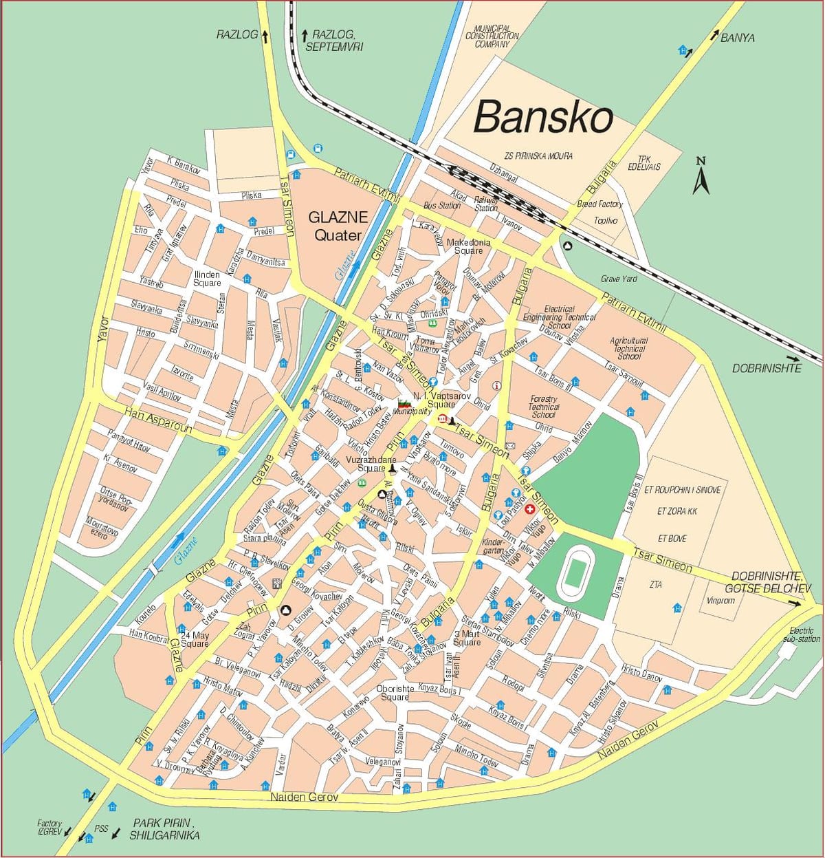 Bansko bulgarija žemėlapyje
