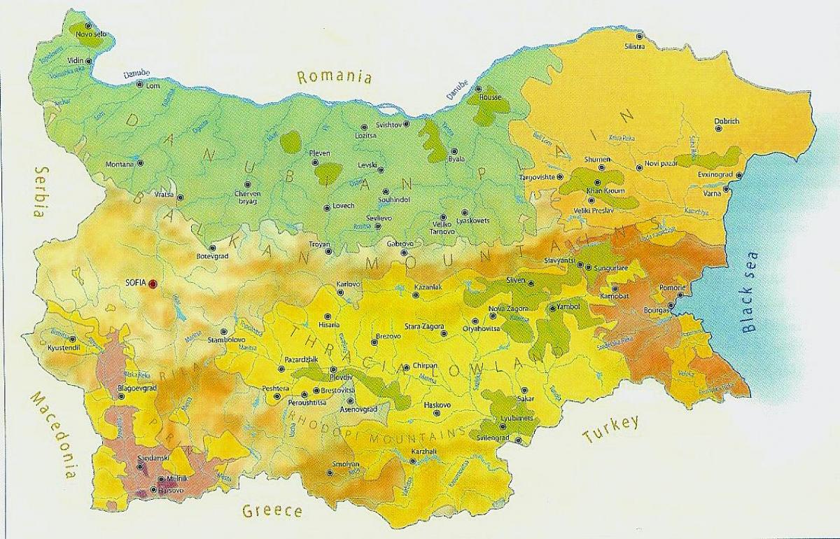 žemėlapis Bulgarija klimato
