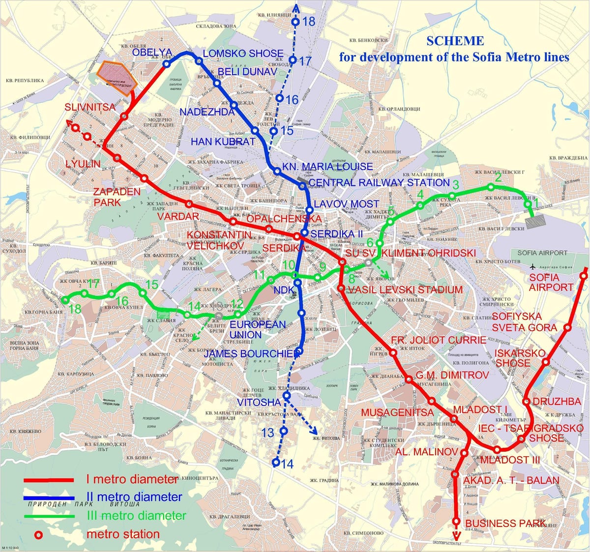 žemėlapis metro Bulgarija