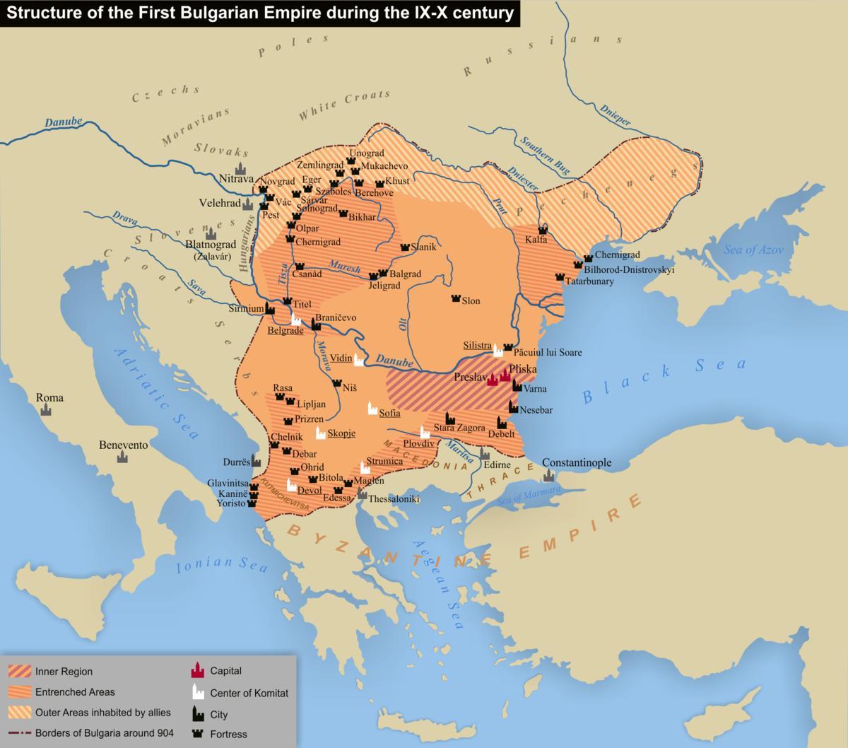 žemėlapis bulgarų imperija