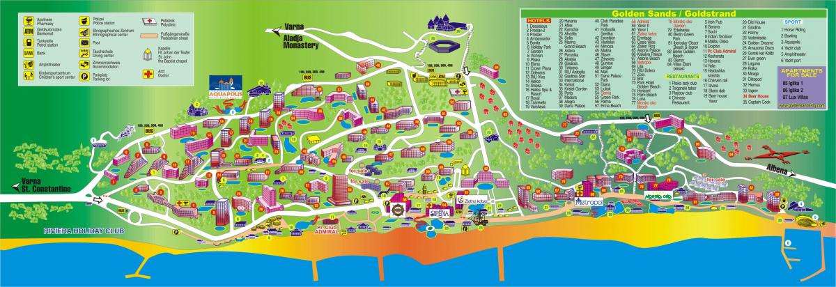 golden beach Bulgarijos žemėlapis
