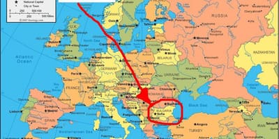 Žemėlapis Bulgarija aplinkinių šalių