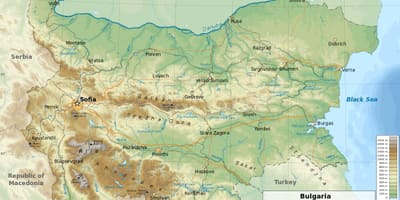 Žemėlapis Bulgarija geografija