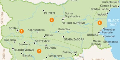 Bulgarijos regionų žemėlapis