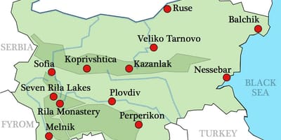 Žemėlapis bulgarijos vienuolynai