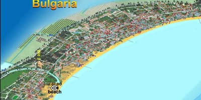 Žemėlapis cacao beach Bulgarija