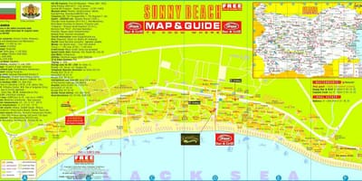 Turizmo žemėlapis sunny beach, Bulgarija